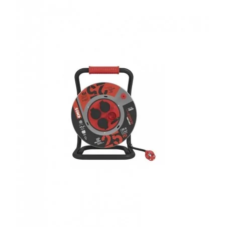 Przedluzacze-bebnowe - przedłużacz zwijany guma/neopren 4 gniazda, 3x1,5, 25m metal emos - 1908442500 