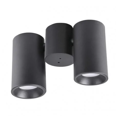 Kinkiety-do-salonu - oprawa natynkowa czarna podwójna regulowana 2xgu10 hobro polux 