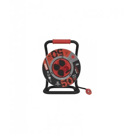 Przedluzacze-bebnowe - przedłużacz zwijany guma/neopren 4 gniazda, 3x1,5, 50m metal emos - 1908445000 