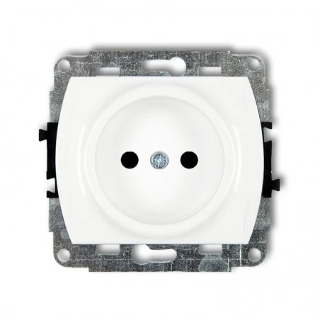Gniazda-elektryczne - białe gniazdko pojedyncze bez ramki i uziemienia gp-1 trend karlik 