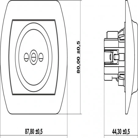 Gniazda-elektryczne - białe gniazdko pojedyncze bez ramki i uziemienia gp-1 trend karlik 