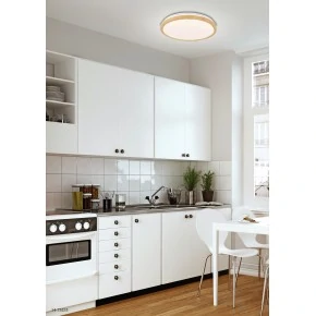 LAMPA SUFITOWA GANDAVA PLAFON 24W LED BIAŁO DREWNIANY 4000K