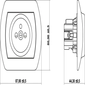  Czerwone gniazdo DATA z kluczem i uziemieniem GZK TREND KARLIK  