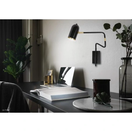 Kinkiety-do-salonu - czarna lampa ścienna regulowana 1x15w gu10 hosti 21-75451 candellux 