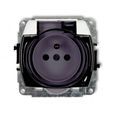 Gniazda-elektryczne - gpb-1zd gniazdko z klapką dymną do piwnicy trend karlik 