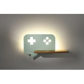 Oswietlenie-do-pokoju-dzieciecego - kinkiet w kształcie konsoli w miętowym kolorze 5w led iq kids console 21-75680 candellux 