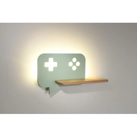 Oswietlenie-do-pokoju-dzieciecego - kinkiet w kształcie konsoli w miętowym kolorze 5w led iq kids console 21-75680 candellux 