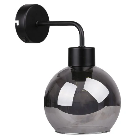 Kinkiety-do-salonu - kinkiet czarny z efektem przydymionego szkła loft 1x40w e27 lady 21-76700 candellux 