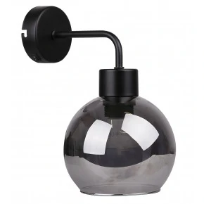 LADY LAMPA KINKIET CZARNY 1X40W E27 KLOSZ DYMIONY