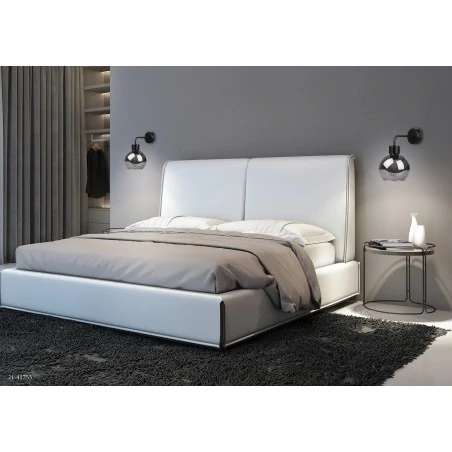 Kinkiety-do-salonu - kinkiet czarny z efektem przydymionego szkła loft 1x40w e27 lady 21-76700 candellux 