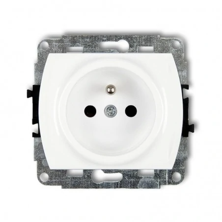 Gniazda-elektryczne - gp-1z biały kontakt pojedynczy z uziemieniem trend karlik 