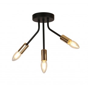 Lampy-sufitowe - czaro-złota lampa sufitowa wykonana w stylu industrialnym 3x40w e14 tiara 33-78032 candellux 