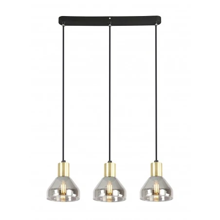 Lampy-sufitowe - lampa wisząca potrójna czarno - złota 3x40w e14 gregory 33-79008 candellux 