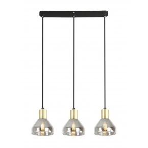 Lampy-sufitowe - lampa wisząca potrójna czarno - złota 3x40w e14 gregory 33-79008 candellux 