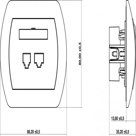Gniazda-telefoniczne - gniazdo telefoniczne rj11 i komputerowe rj45 gtk trend karlik 