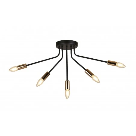 Lampy-sufitowe - nowoczesna lampa sufitowa wykonana ze stali loft 5x40w e14 tiara 35-79268 candellux 
