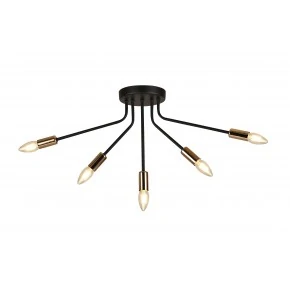 LAMPA WISZĄCA TIARA 5X40W E14 CZARNY