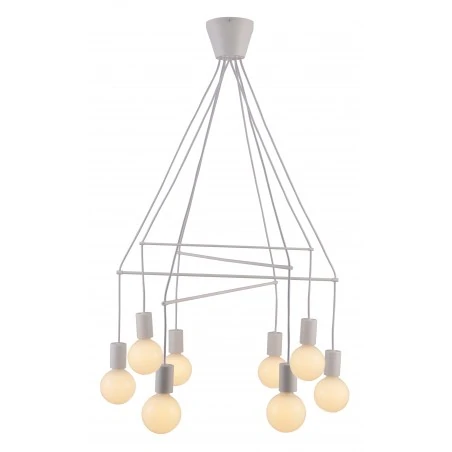 Lampy-sufitowe - lampa wisząca biały mat dwuobwodowa 8x40w e27 alto 38-70944 candellux 