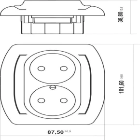  GP-2 Gniazdko elektryczne podwójne bez uziemienia białe TREND KARLIK 