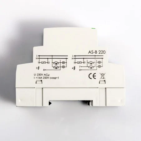 Automaty-schodowe - automat schodowy wyłącznik czasowy na szynę 16a as-b 220 f&f 