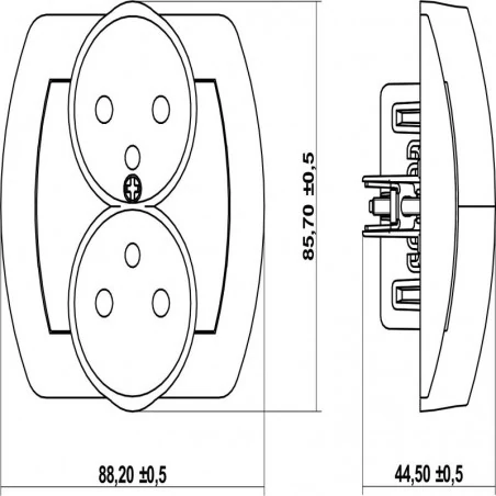 Gniazda-elektryczne - 4gpr-2z brązowe gniazdo podwójne z bolcem uziemiającym karlik trend 