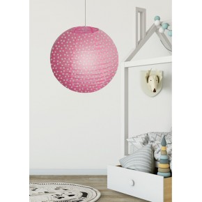 Lampy-sufitowe - papierowy abażur różowy w białe kropki kokon 70-94028 candellux 