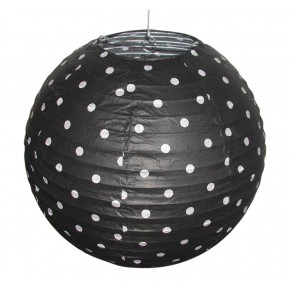 Lampy-sufitowe - czarny abażur w białe kropki kokon 70-94035 candellux 