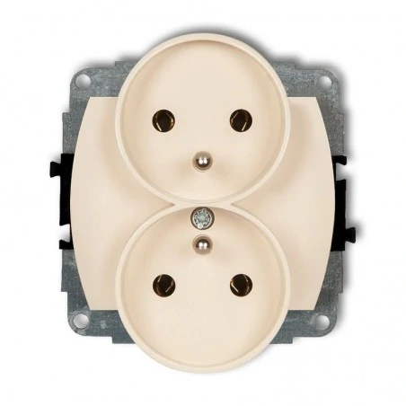 Gniazda-podwojne-podtynkowe - 1gpr-2z gniazdo podwójne z uziemieniem beżowe karlik trend 