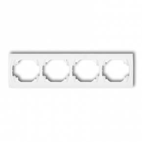 Ramki-instalacyjne - lrh-4 ramka pozioma poczwórna na włączniki biała logo karlik 