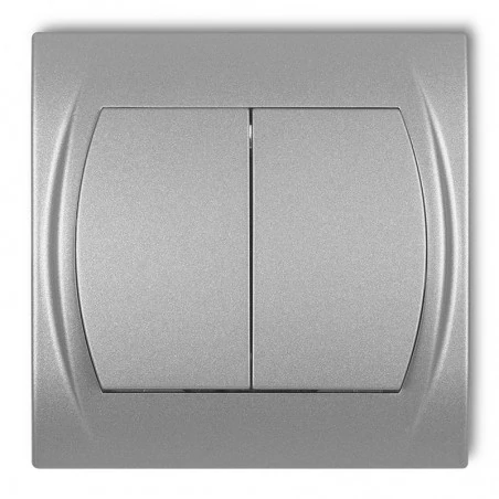 Wylaczniki-podwojne - 7lwp-2l włącznik światła podwójny szary metaliczny logo karlik 