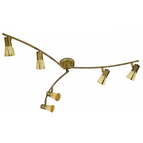 Lampy-sufitowe - lampa sufitowa o trzech złotych ramionach 6x40w r50 e14 arena 96-84494 candellux 