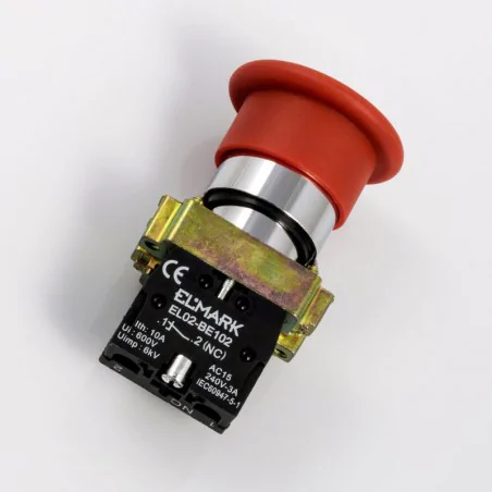 Wylaczniki-awaryjne - przycisk awaryjny dłoniowy grzybek  czerwony nc elmark el 2-bc 42 