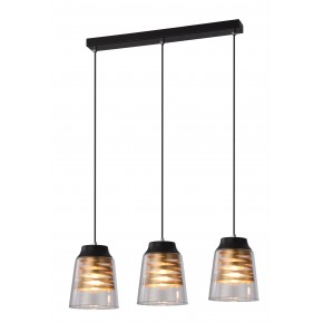 Lampy-sufitowe - lampa wisząca czarno-złota w stylu industrialnym 3x60w e27 fresno 33-78094 candellux 