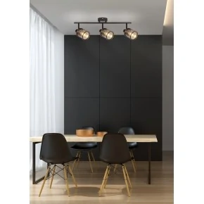 LAMPA SUFITOWA CANABERA KAWOWE ZŁOTO 3X40W E14 KLOSZ BURSZTYNOWY