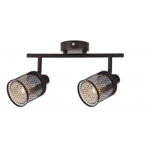 Lampy-sufitowe - listwa sufitowa o podwójnych kloszach bursztynowo - złota 2x40w e14 canabera 92-81766 candellux 