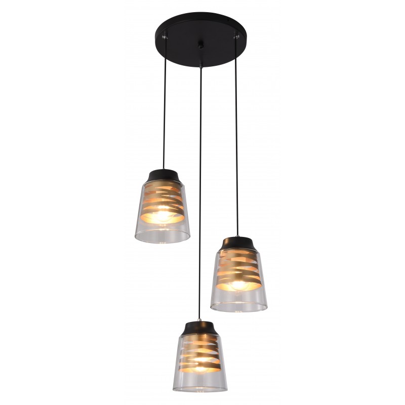 Lampy-sufitowe - lampa wisząca - talerz o regulowanej wysokości 3x60w e27 fresno firmy Candellux 