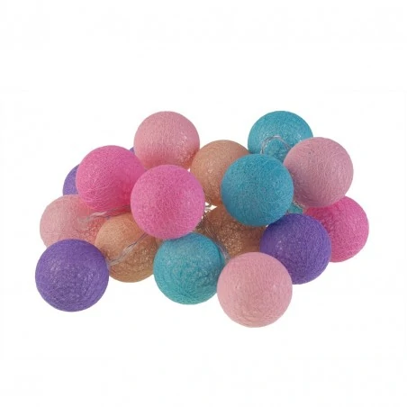 Swiecace-kule-i-girlandy - bawełniane dekoracyjne kule led kolorowe cotton balls 20szt ekd2891 eko-light 