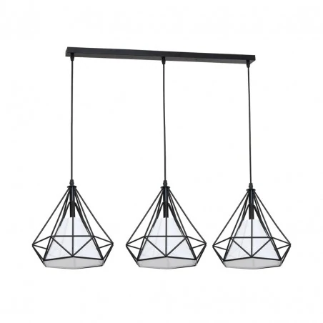 Lampy-sufitowe - lampa potrójna wisząca 3 metalowe klosze e27 triangolo ml162 eko-light 