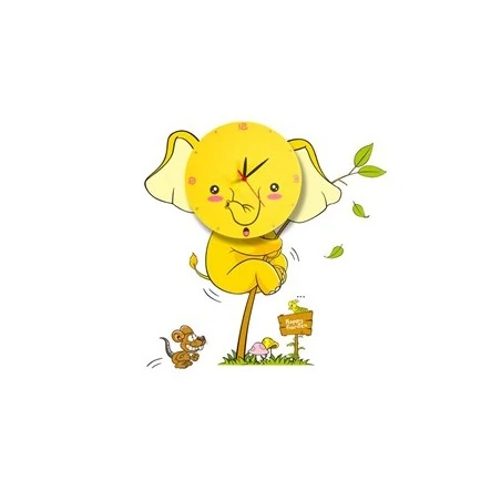 Oswietlenie-do-pokoju-dzieciecego - lampka dziecięca na ścianę z zegarem elephant led clock 0,6w led eko-light 