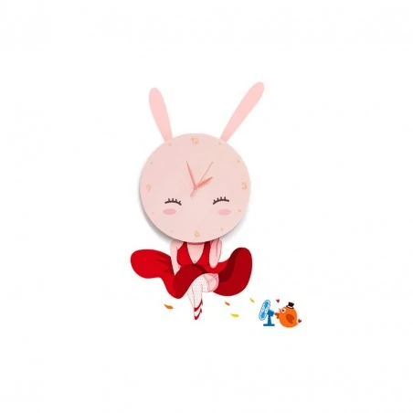 Kinkiety - lampka ścienna dziecięca led + zegar clock 0,6w led bunny ml148 eko-light 