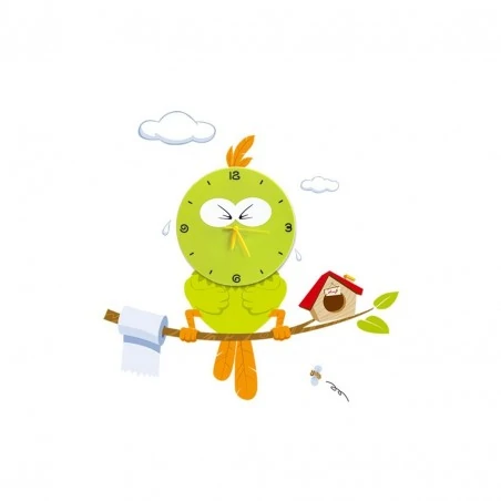 Oswietlenie-do-pokoju-dzieciecego - lampka dziecięca ptak z zegarem i naklejkami led 0,6w bird ml208 eko-light 