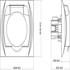  9LGPB-1z Gniazdo łazienkowe z klapką i uziemieniem brązowe LOGO KARLIK 