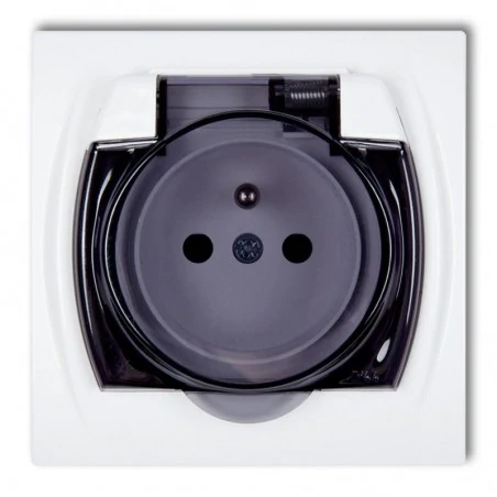 Gniazda-elektryczne - lgpb-1zd gniazdo hermetyczne z dymną klapką logo karlik 