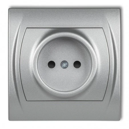 Gniazda-elektryczne - 7lgp-1 gniazdo srebrne pojedyncze bez uziemienia logo karlik 