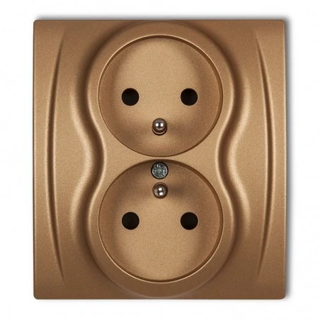 Gniazda-elektryczne - 8lgp-2z gniazdko podwójne z uziemieniem złote logo karlik 