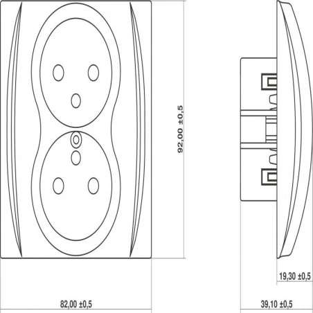 Gniazda-elektryczne - 7lgp-2z gniazdo elektryczne podwójne z uziemieniem srebrne logo karlik 