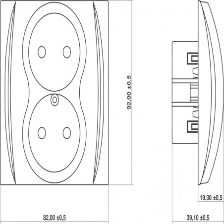 Gniazda-elektryczne - lgp-2 białe gniazdo podwójne bez uziemienia p/t logo karlik 