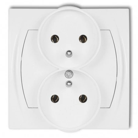 Gniazda-elektryczne - lgpr-2z podwójne gniazdo do ramki z uziemieniem logo karlik 