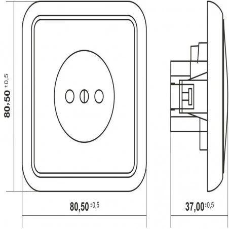 Gniazda-elektryczne - 1gpt-1 gniazdo pojedyncze bez uziemienia beżowe liza karlik 