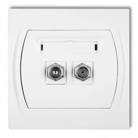 Gniazda-antenowe - gniazdo antenowe lgf-2  2x typu f (sat) logo karlik 